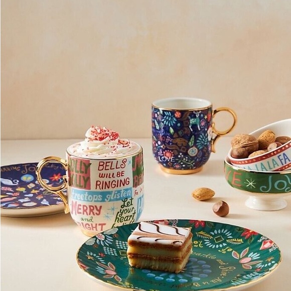 Anthropologie Danielle Kroll Making Spirits Bright Christmas Dessert pla… - Picture 1 of 2